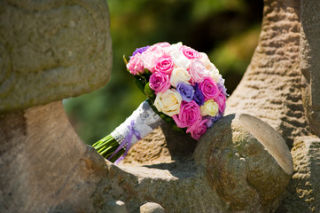 Wedding bouquet of different flowers