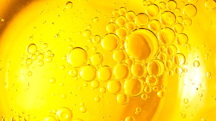 Biodiesel for diesel cars, rape vegetable oil, oil emulsion in the background.