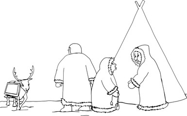 To the Eskimos came email. Coloring antistress. Hand drawn patterns for coloring.