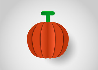 Pumpkin isolated on grey and white background with shadow.