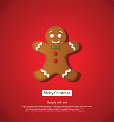 Christmas Background With Gingerbread Cookies Decoration