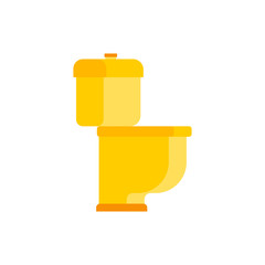 Gold toilet bowl isolated. Expensive WC. Vector illustration