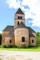 Fototapeta na wymiar Saint Léon sur Vézère. Eglise saint Léonce. Dordogne. Nouvelle-Aquitaine. 