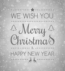 Concept of Christmas card with wishes. Vector.