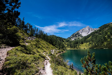 Naklejka na ściany i meble Austria Tauplitz Mountain lake