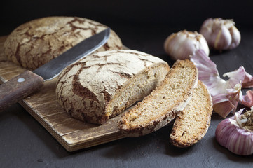 Rye bread with garlic.