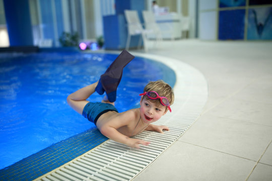 Portrait Of Boy In Flippers