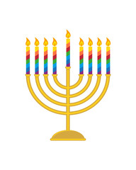 Hanukkah menorah, candelabrum for jewish holiday of Hanukkah
