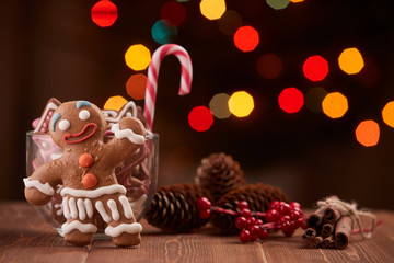 Christmas  background. Gingerbread cookies.
