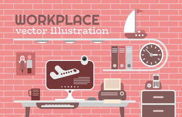 Workplace vector illustration