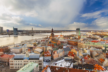 panorama of the old town of Riga