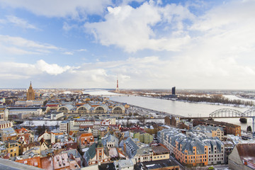 Naklejka premium panorama of the old town of Riga