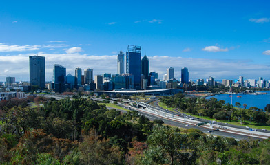Fototapeta na wymiar Perth is the capital of Western Australia from Kings Park
