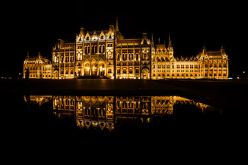 Fototapeta na wymiar Hungarian Parliament at Night in Budapest