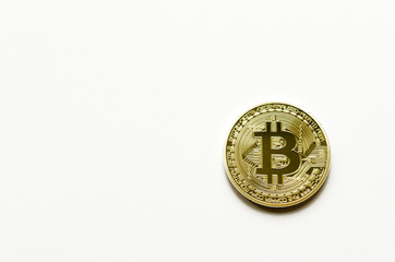 Bitcoin isolated on white bachground