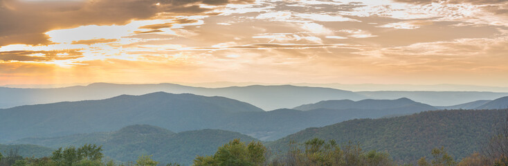Sunset over Shenandoah National Park