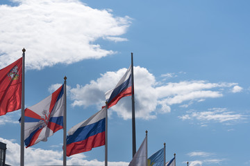 Russia and soviet flags