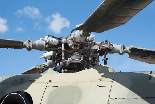 Military Helicopter Rotor Blade Detail Close Up