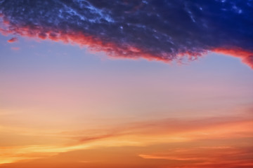 Storm cloud at sunset before an approaching thunderstorm.