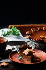 Pumpkin Pie.style rustic. selective focus