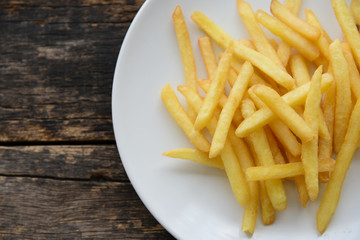 French fries on white dish
