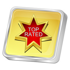 Top Rated Button - 3D illustration