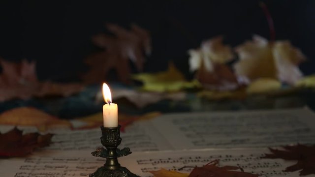candlelight and sheet music