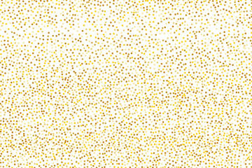 Background with Golden glitter, confetti. Gold polka dots, circles, round. Bright festive, festival pattern  Vector illustration
