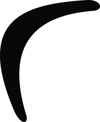 A black and white silhouette of a boomerang - obrazy, fototapety, plakaty