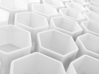 Obraz premium Abstract white honeycomb structure 3 d