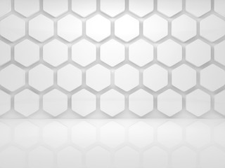 Interior background with white honeycomb