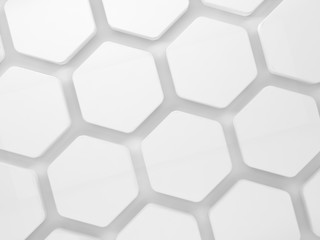 Honeycomb installation pattern on wall, 3d