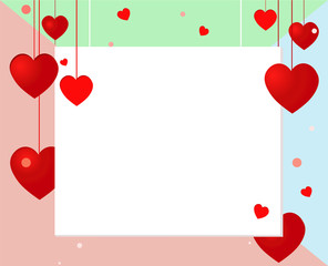 Bright card with hearts. Valentine's day. heart background. love and romantic