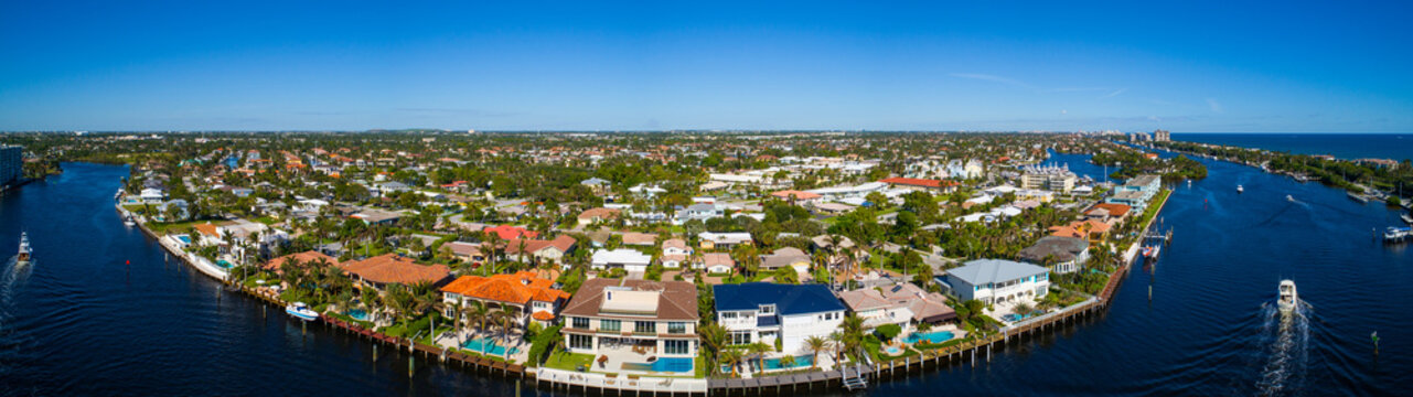 Aerial photo of Hillsboro Florida residential neighborhood homes