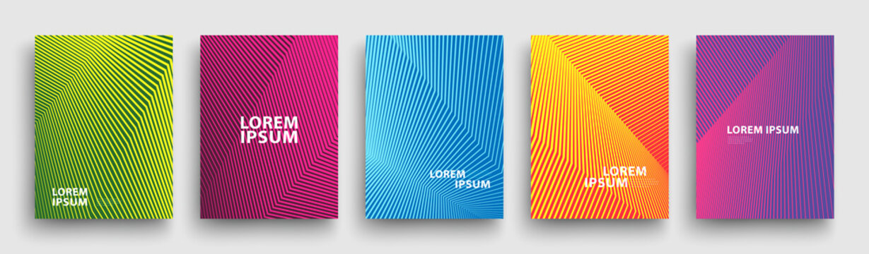 Simple Modern Covers Template Design. Set of Minimal Geometric Halftone Gradients for Presentation, Magazines, Flyers, Annual Reports, Posters and Business Cards. Vector EPS 10