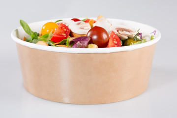 Take away salad box ready to eat for vegetarian