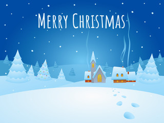 Fototapeta na wymiar Christmas Card Vector Illustration 
