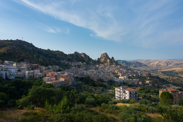 Fototapeta premium Panoramic View of little town Gagliano Castelferrato in Sicily, Italy