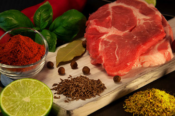 meat and condiments