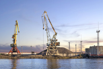 Fototapeta premium Commercial port in Kaliningrad, Russia.