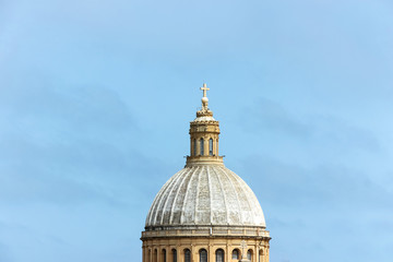 Fototapeta na wymiar church roof top with blue sky in malta