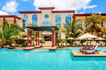 Two girls sunbathing