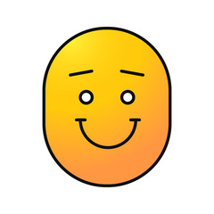 Happy and funny smile with eyebrows color icon