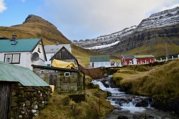 Fototapeta na wymiar フェロー諸島 Faroe Islands クノイ島 Kunoy Island クノイ Kunoy