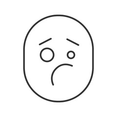 Confused upset smile linear icon