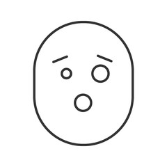 Scared smile linear icon