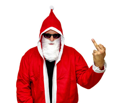 Santa with middle finger up