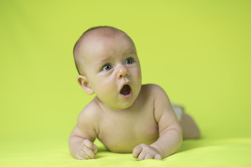 Funny crawling baby girl