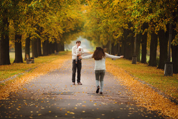 Fototapeta premium happy family on a walk