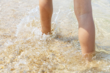 Little feet in the sea